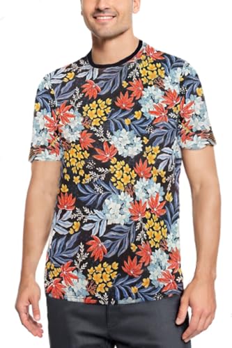 Weiv Men's T-Shirts Hawaiian Hipster Short Sleeve Color Crew Neck Cotton Soft Tees