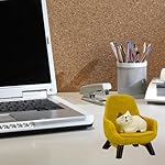Miniature Cat Figurines with Small Sofa - Resin Mini Cat Figures, Kitten Miniature Desk Accessories - Perfect Cute Cat Gift for Cat Lovers(Yellow Sofa) - Image 4