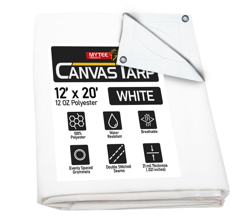 Amazon.com: Mytee Products 12' x 20' White Canvas Tarp 12oz