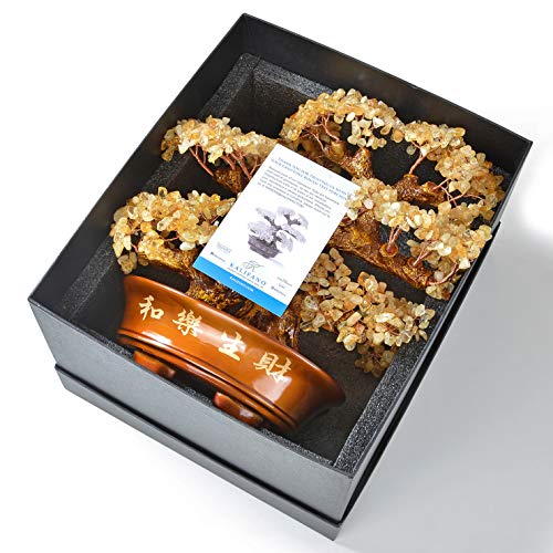 Kalifano Large Citrine (1,251 Gemstone Count) Chakra Crystal Tree With Healing Properties - Bonsai Feng Shui Money Tree For Wealth And Prosperity #TOP4