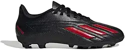 Chuteira Adidas Deportivo II FxG Campo Juvenil Preta e Vermelha