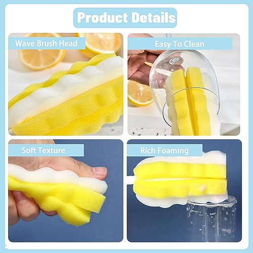 Image of 8PCS Bottle Brush Replacement Sponge Heads Environmental Protection Cup Cleaner Brush Sponge Replacement Heads Suitable for INVODA Sponge Bottle Brushes (8 Brush Heads)