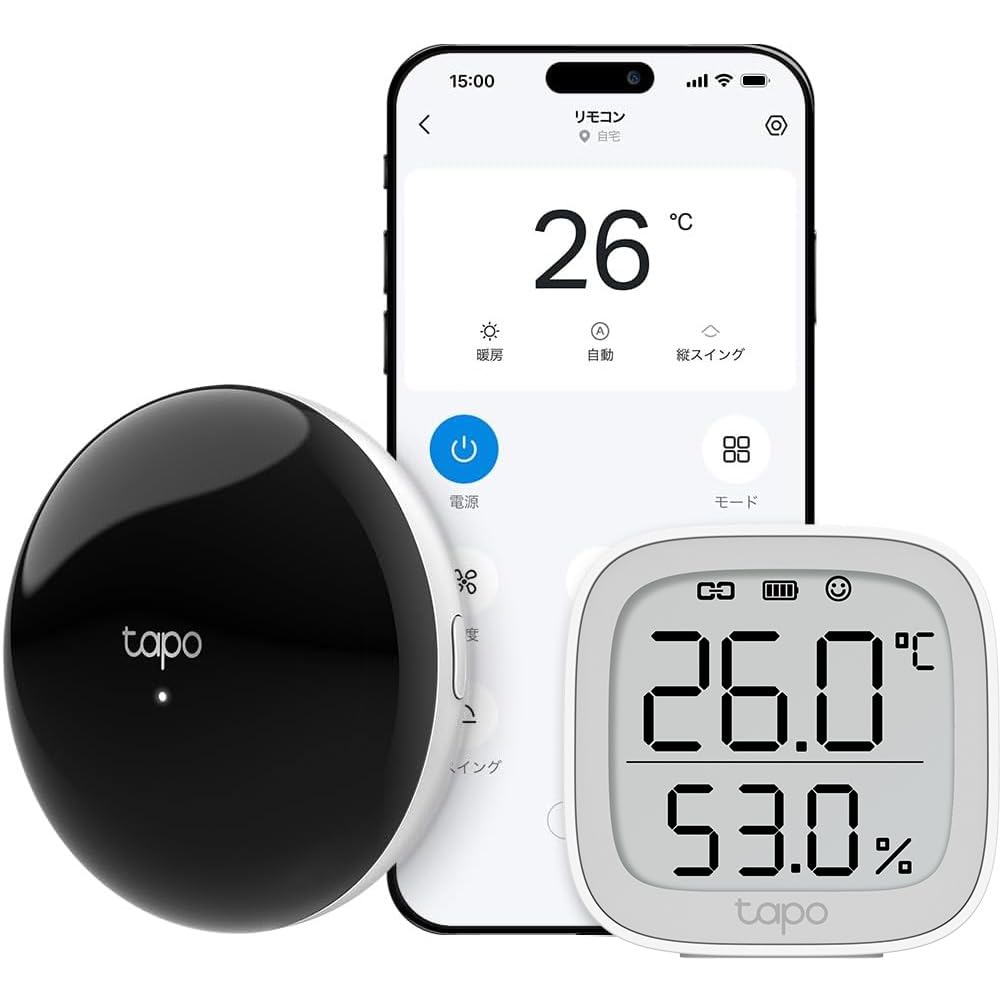 Amazon.co.jp: Tapo モニター付き温湿度計 + スマホでリモコン