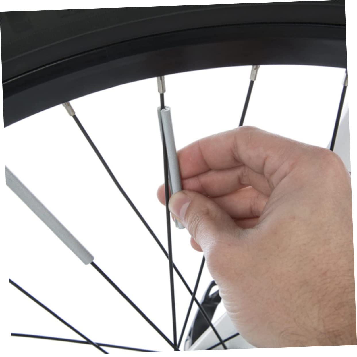 Totority 24Pcs Grey Bike Reflective Rim Spoke Reflector Clips Safety Warning Strips for Bicycles Easy Install Reflective Wheel Accessories for Enhanced Night Visibility