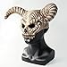 Kuberas Demon Skull Mask Devil Antelope Sheep Horn Full Head Mask Animal Skull Mask Ram Horns Scary Halloween Mask for Adult