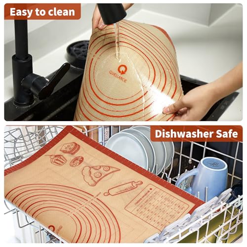 Image of Silicone Baking Pastry Dough Mat - 28x20Inch Extra Large Cookie Bread Rolling Mats Sheet, Nonstick Kitchen Counter Kneading Board, Thick Reusable Pie Cookies Pizza Fondant Making Matt with Measurement