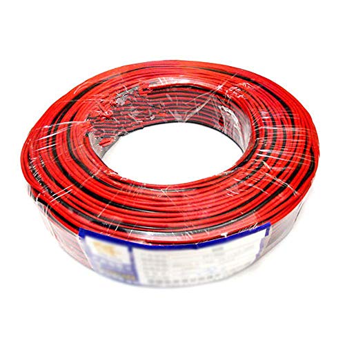 20 Gauge 2Pin Extension Wrie, EvZ 20AWG 2 Conductor Parallel Electric Cable Cord for Led Strips Single Color 3528 5050, Red Black, 1*Roll, 1936ft/590M