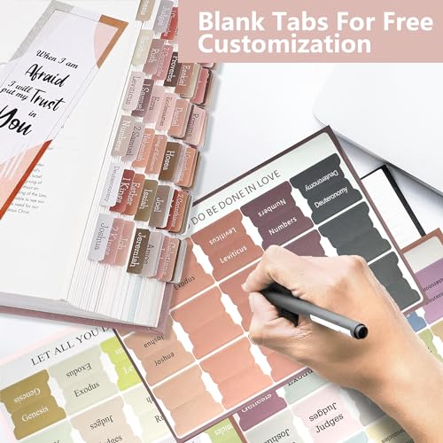 Conjunto de 3 peças de abas de índice da Bíblia, 225 abas laminadas para mulheres e homens, divisóri