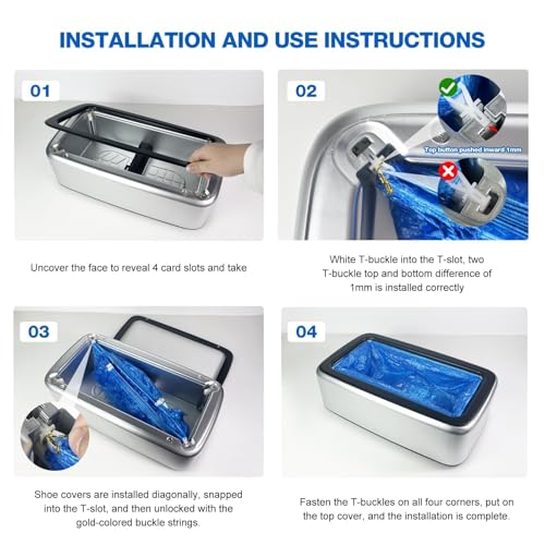 Shoe Covers Dispenser Containing 200pcs Shoe Covers Disposable Non Slip High Quality Automatic Shoe Cover Machine with Disposable Shoe Covers for Indoors for Most Occasion and Shoes Size