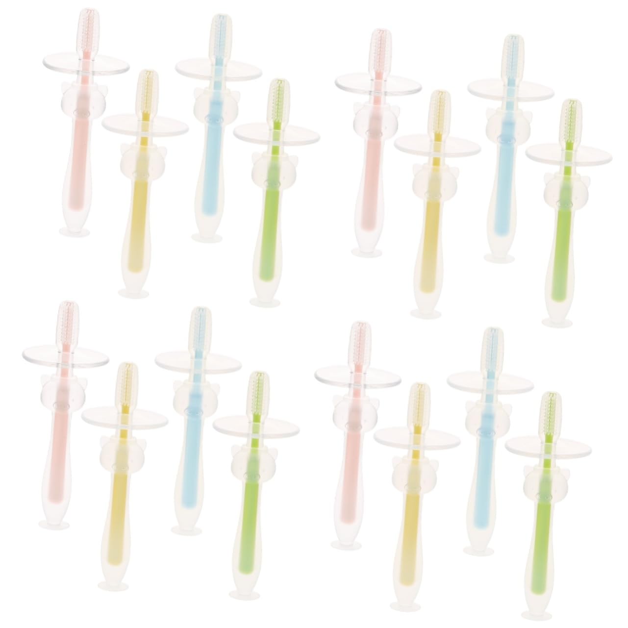 4 Ensembles Brosse À Dents Pour Bébé Tête Pour Nourrisson Enfants Tout-Petits Nouveau-Nés Brosses À Dents Souples En Silicone Multipack D'Entraînement 4 pièces * 4