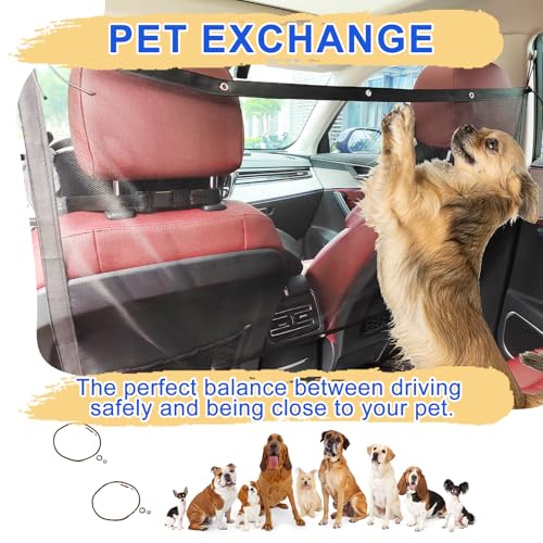 Hundegitter Auto, Hundegitter Auto Kofferraum 115*62 cm, Trenngitter Kofferraum Hund für Den Einsatz In Einer Vielzahl von Fahrzeugen Wie Suvs, Lastwagen und Limousinen, Hundenetz Auto für Rücksitz