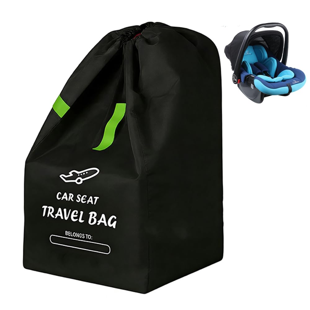 AXVRAV Transporttasche Kindersitz, Robuste Car Seat Travel Bag für Flugzeug & Gate Check, wasserdichte Schutzhülle mit Schultergurt Rucksackfunktion, Reisetasche für Babyschale Buggy & Autositz