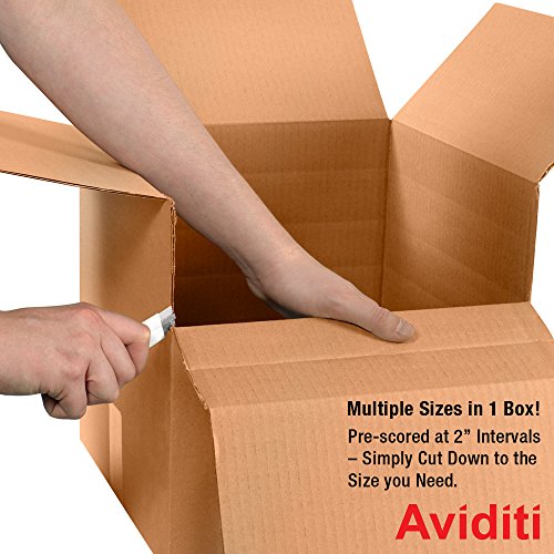 Aviditi Md999 Multi-Depth Corrugated Cardboard Box, 9" L X 9" W X 9" H, Kraft, For Shipping, Packing And Moving (Pack Of 25) #TOP2