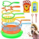Generic Bubble Wand Set with 18 oz Solution Tray Set Outdoor Big Bubble Wand Bulk for All Age Funny Bubble Maker Toys for Playtime Activity Party Favors Games and Gifts for Kids Birthday