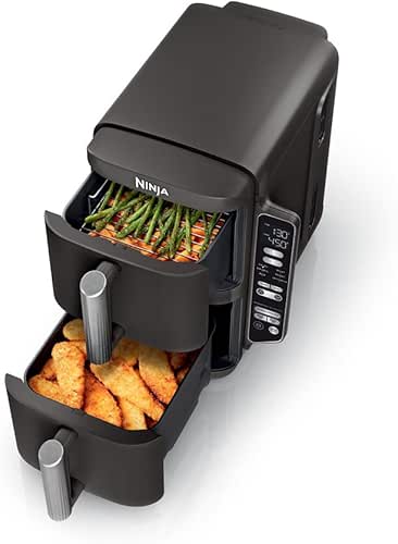 Ninja Air Fryer, 8 QT DoubleStack 2-Basket, Space Saving Design,