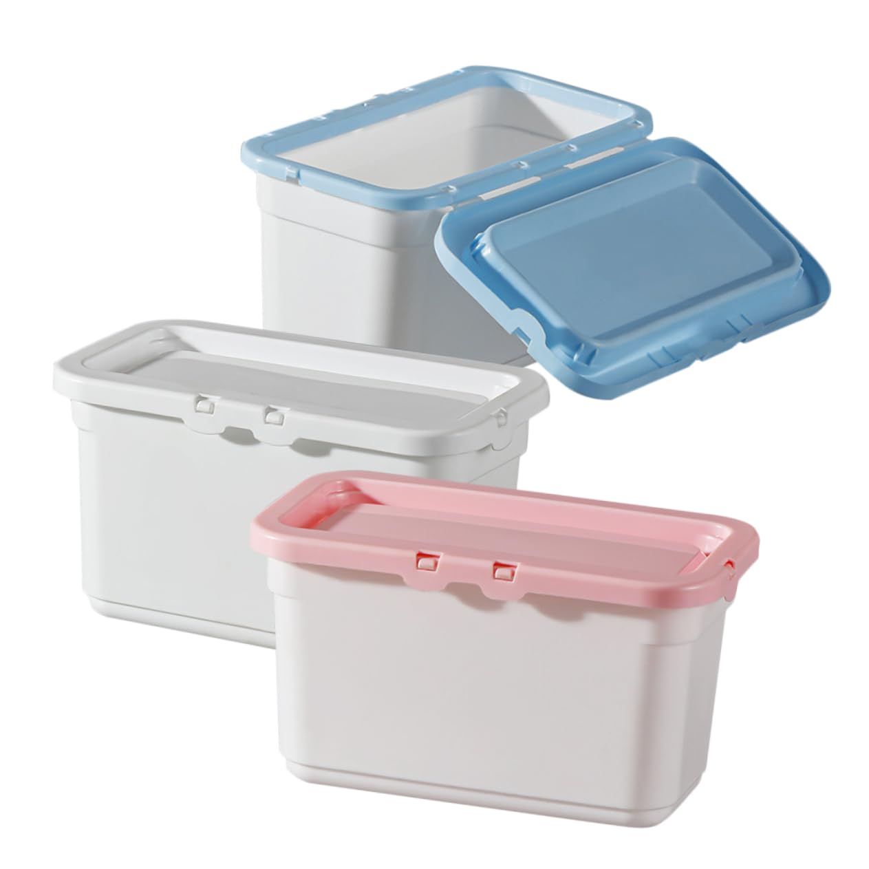 WEKADRIN 3pcs Stackable Laundry Pod Storage Boxes with Lids Containers for Laundry Beads and Detergent Space Saving Portable Holders Organization