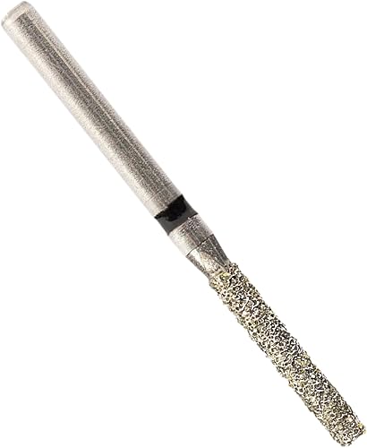 Paquete de 10 fresas Diamond Burs 837-014 FG Super Gruesas Cilindro de extremo plano Corona de agarre de fricción y broca de incrustación (10