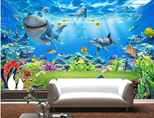 DEKii Custom 3D Bathroom Wallpaper Underwater World Space Shark Photo Wallpaper for Walls Home Decoration