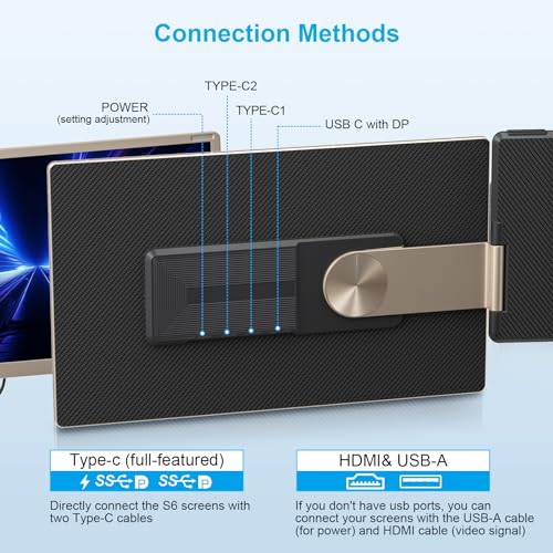 Laptop Screen Extender Portable Monitor, 1080P FHD IPS Screen, Monitor Extender for Laptop, Fit for 13-17" Laptops, Plug & Play Compatiable with Windows/Mac/Chrome/Android/Switch (15.6 inch)