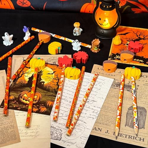 24 lápices de otoño con borrador para Acción de Gracias miniatura 4