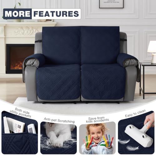 Image of TAOCOCO Waterproof Loveseat Recliner Covers Non Slip for Reclining 2 Seater