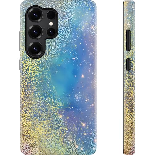 Esdot for Samsung Galaxy S25 Ultra Case - Wireless Charging Compatible – Dual-Layer Soft Silicone + Hard Shell - Wildflower Design - Protective Phone Cover for Women Girls - Stellar Nebula Glimmer