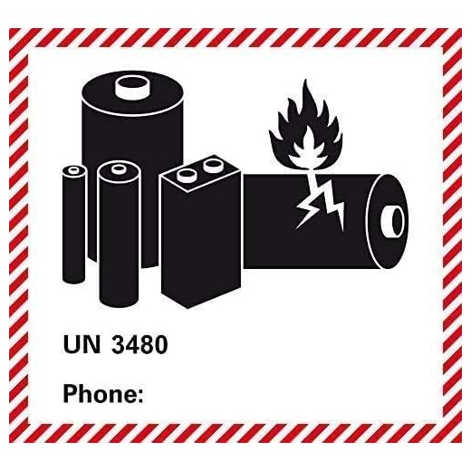 Farligt god-etiketter – transportdekal – klass UN 3480 – litiumjonbatterier – utan telefonnummer – för självtryck/fastsättning. – Valbar för flera användningsområden – 120 x 110 mm – självhäftande papper dekal
