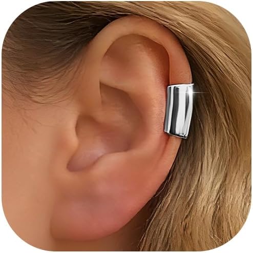 Gothic Ear Cuffs Helix Cartilage Clip on Goth Ear Cuff Stainless Steel Hypoallergenic Earrings for Women Men Non Piercing Gold & Silver Fake Earring Lightweight Punk Jewelry Gift - Amazon product rated Grade B