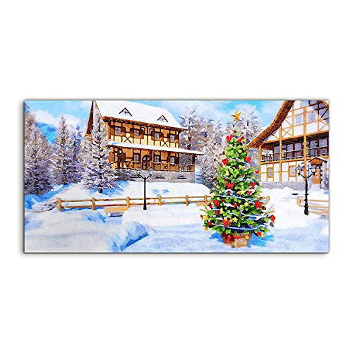 Tableau en acrylique haut de gamme 120x60cm style aquarelle d'hiver moderne
