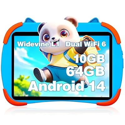 2026 Upgraded 10inch Kids Tablet, Octa-core CPU, Support Face Unlocked, 10GB+64GB+1TB Expand Tablets for Kids with Kids Space, Parental Control, 6000mAh Big Battery, Touchscreen Display Tableta,Blue