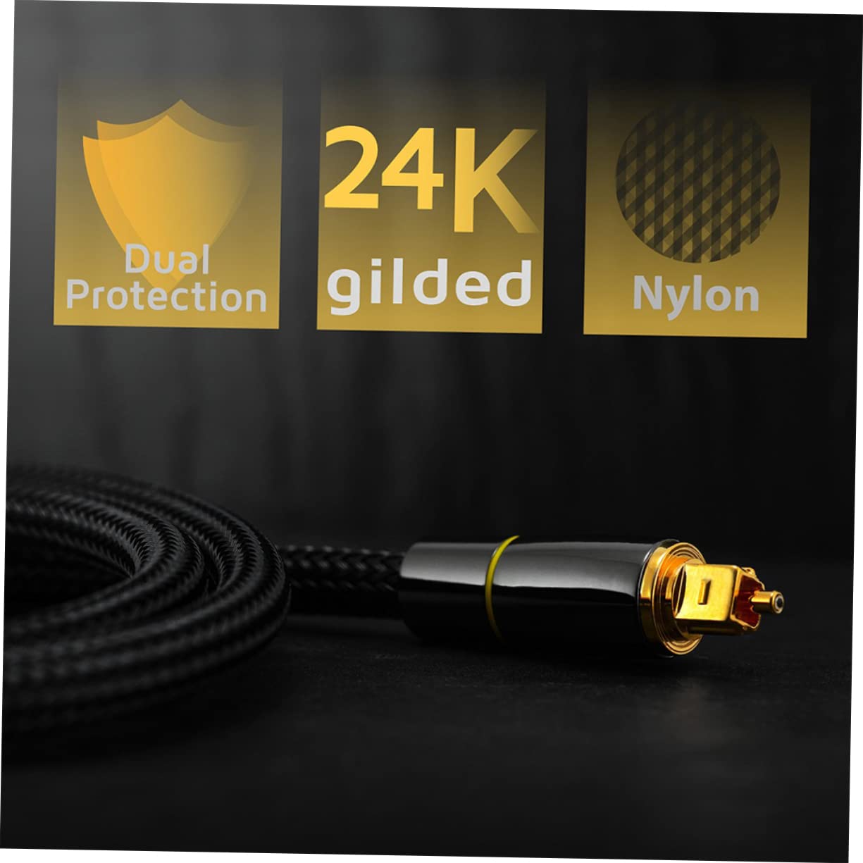 UPKOCH Câble Audio à Fibre Optique Noir 15 Mètres Gaine de Protection, Haute Durabilité et Résistance la Déformation, pour Home Cinéma et Équipements Audio