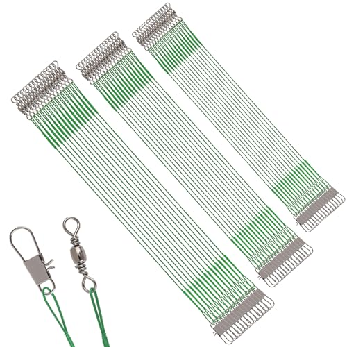 Jeffdad Líderes de Pesca 60 Piezas Nylon Acero Inoxidable Verde