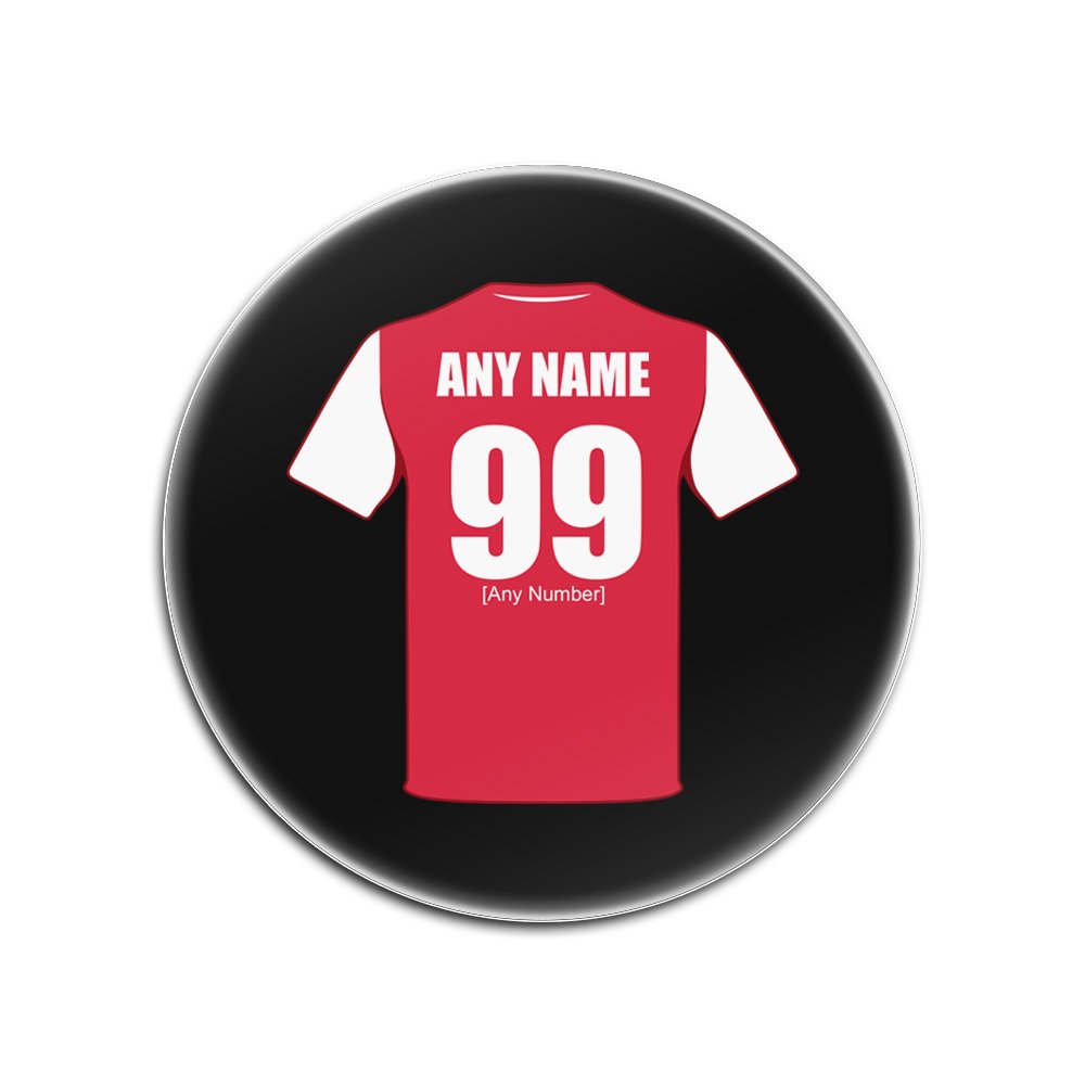 UNIGIFT Personalised Gift - Arsenal Glass Round Coasters (Football Club Design Theme, Colour Options) - Any Name/Message on Your Unique Mat Pad - The Gunners