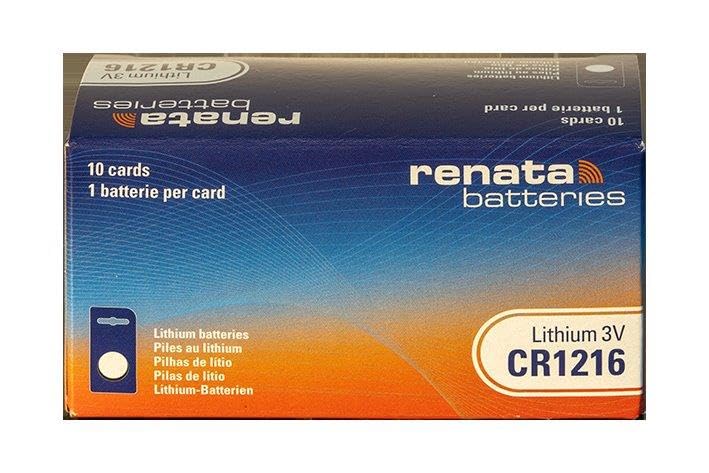 Batería de botón Renata CR1216 de 3 Voltios Lithium (10 unidades) miniatura 1