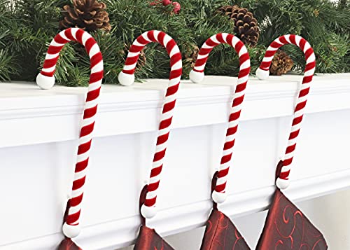 Haute-Decor-Candy-Cane-Stocking-Holder-Holds-Up-to-10-Lbs-Velvet-2-Pack-Soft-Velvet-Material-Wrapped-Around-Strong-Steel-core-Lightweight-Christmas-Stocking-Hanger Haute Decor Candy Cane Stocking Holder Holds Up to 10 Lbs Velvet 2 Pack Soft Velvet Material Wrapped Around Strong Steel core Lightweight Christmas Stocking Hanger