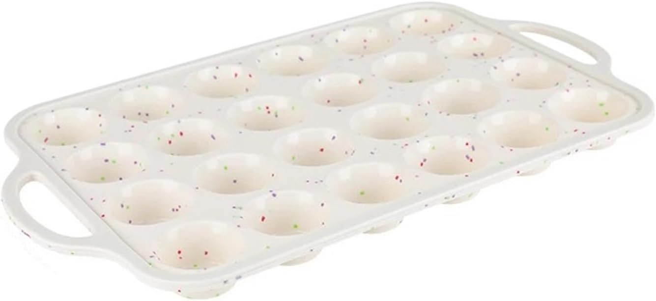 24-Cup Non-Stick Mini Muffin Pan Silicone Mini Cupcake Mold with Metal Reinforced Frame Dishwasher Safe Baking Tool