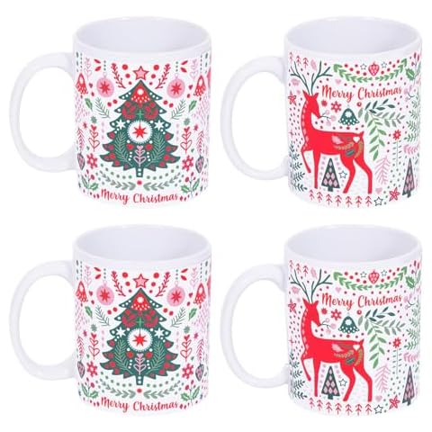 YöL Set of 4 Scandi Christmas Mugs Cover