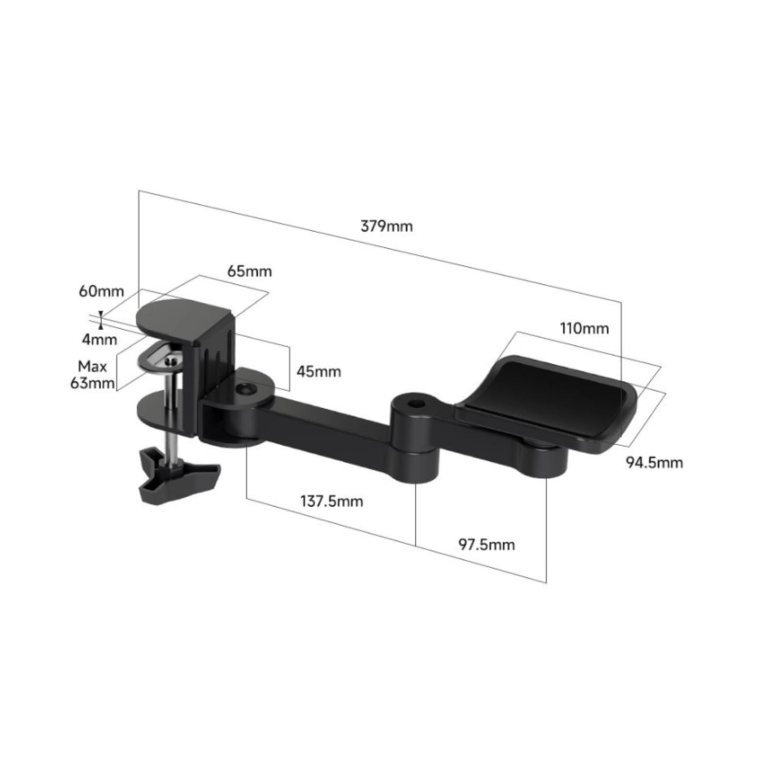 Reposamuñecas con Soporte Giratorio Metal Pesado para Reducir Fatiga Muscular en Teclado Acuado para Usuarios Computadora