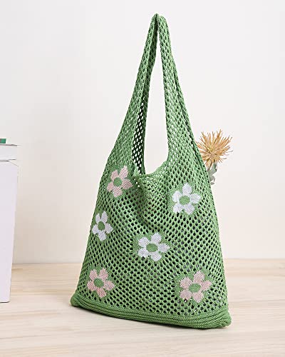 Image of ENBEI Beach Bag Crochet Tote bag for Women,Aesthetic Boho Large Bag,Foldable&Lightweight,Shopping,Beach,Travel,Daily Use
