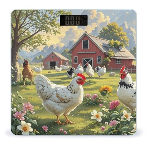 Báscula digital de vidrio templado Chickens and Farm miniatura 1