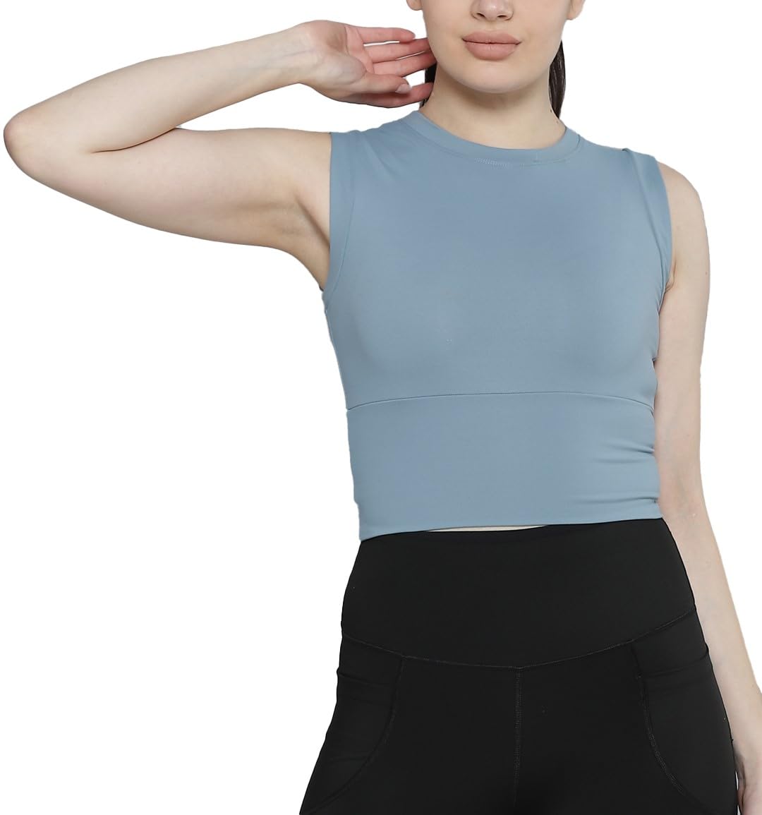 FITKIN Women Sleevless Tank Top, Slim Fit Cami with Halter Neck, Racerback Tank Top for Women, Exercise, Yoga, Gym & Workout