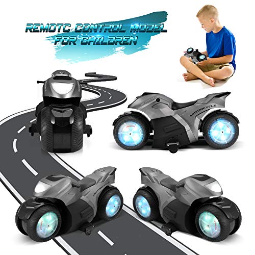 image for HR RC Motorcycle for Kids,Remote Control Car Toy for Boy and Girl,360�