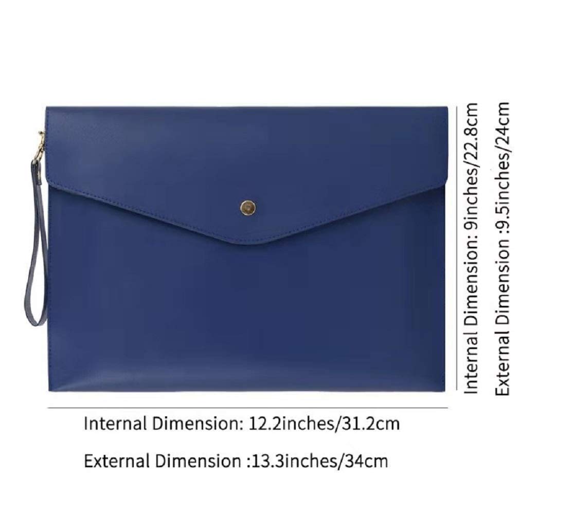 Wonderpool A4 Bolsas Documentos Sobre de Cuero - liviana Sobres Funda Portafolios Multifunción Para Papel Papelería y Estuche Tableta, PC Organizadoras Soporte (Azul)