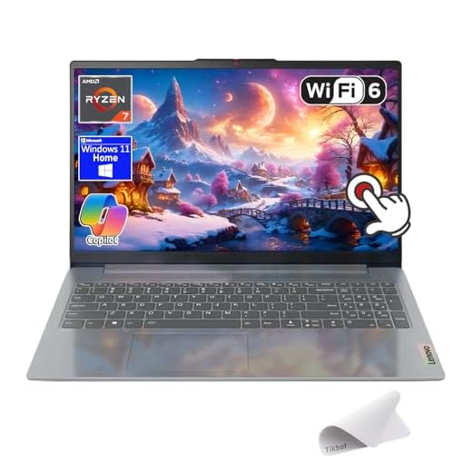 Lenovo IdeaPad Slim 3, laptop com tela sensível ao toque Full HD de 15,6 polegadas, PC Copilot AI, AMD Ryzen 7 5825U, Wi-Fi 6, Windows 11 Home, com mouse pad (16 GB de RAM | SSD PCIe de 512 GB)