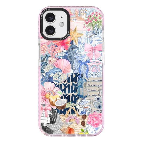 Coque iPhone 12 Pro fine en TPU souple au design collage côtier