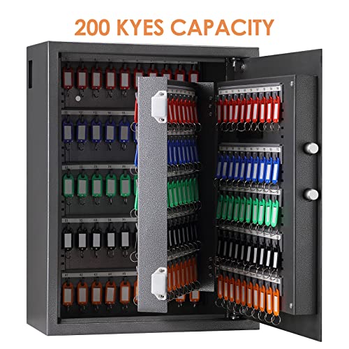 Toleblid 220 Position Large Key Lock Box Wall Mount With Code, Digital Key Cabinet Wall Mount Key Organizer With Key Tags, Adjustable Key Safe Key Holder For Car, Hotels, Office, House #TOP6