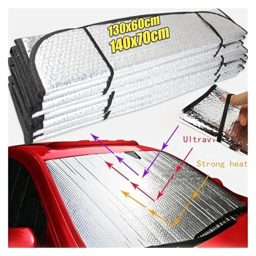 Parasol para coche de 140x70 cm con cortina protectora plegable 2