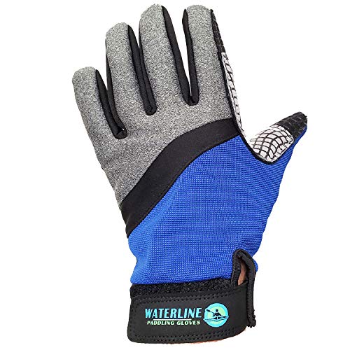 WaterLine Full Finger Paddling Gloves for Kayaks, Canoes and SUP Paddle Boards (Large)