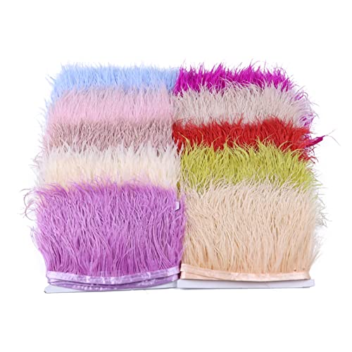 Plumes d'autruche en frange de 10 mètres bleu lac pour décoration de mariage - 4