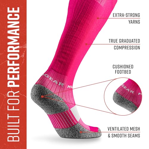 Image of MudGear Graduated Compression Socks, Durable, Sweat-Resistant OCR Performance Socks with Cushioned Footbed, Made in USA